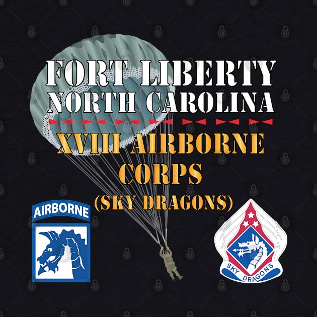 Fort Liberty North Carolina - XVIII Airborne Corps (Sky Dragons) - SSI - DUI wo Star w Parachute X 300 by twix123844